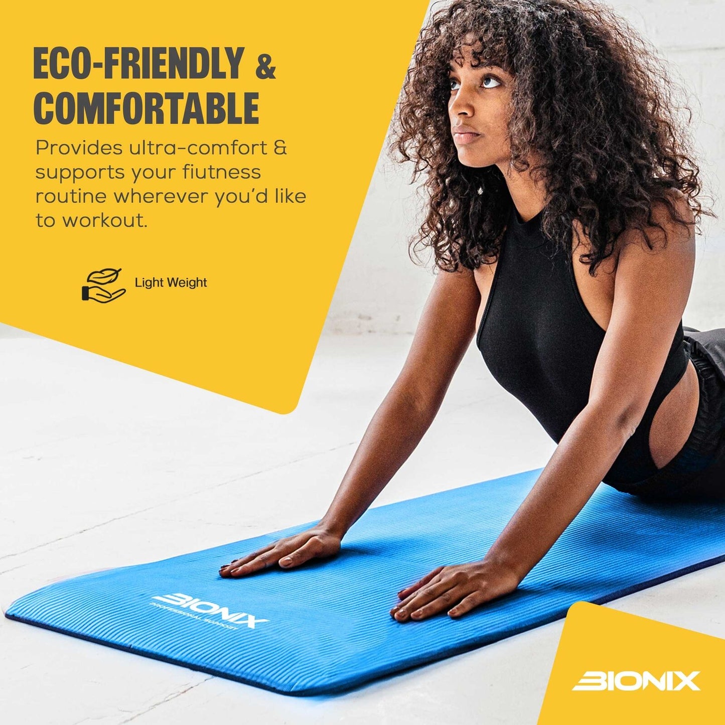 Premium 10mm Non-Slip Yoga Mat with Carry Strap - Ideal for Fitness, Pilates, and Home Workouts (183x62)