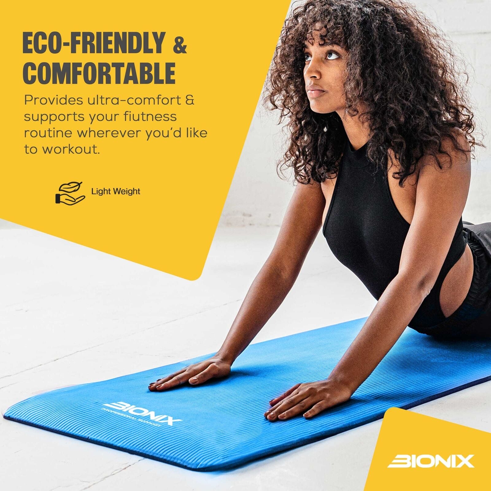 Premium 10mm Non-Slip Yoga Mat with Carry Strap - Ideal for Fitness, Pilates, and Home Workouts (183x62)