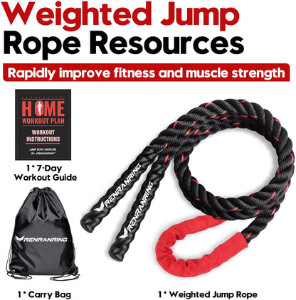 Elevate Your Fitness Game with Our Premium Weighted Jump Rope - Perfect for Men and Women, Available in 3lb, 4lb, and 5lb Options for Effective Home Workouts and Muscle Building