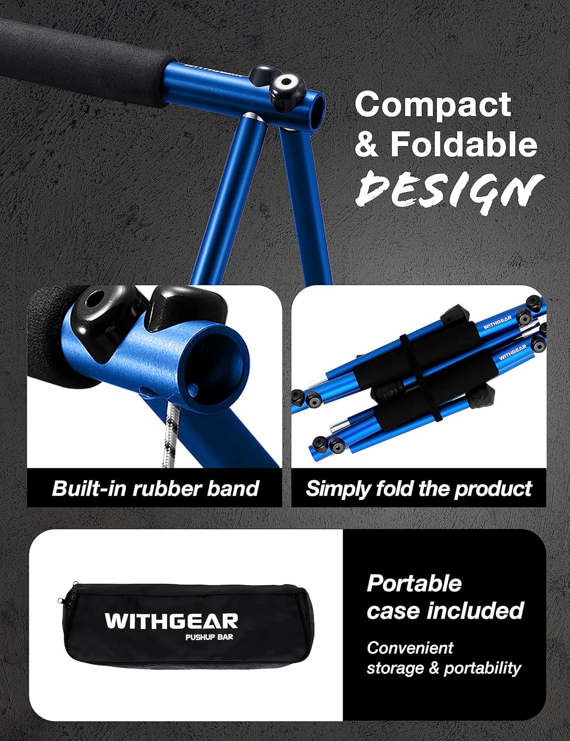 Revolutionary Folding Push Up Bar - Your Ultimate Portable Strength Training Equipment for Indoor & Outdoor Workouts