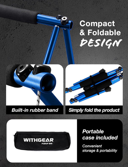 Revolutionary Folding Push Up Bar - Your Ultimate Portable Strength Training Equipment for Indoor & Outdoor Workouts