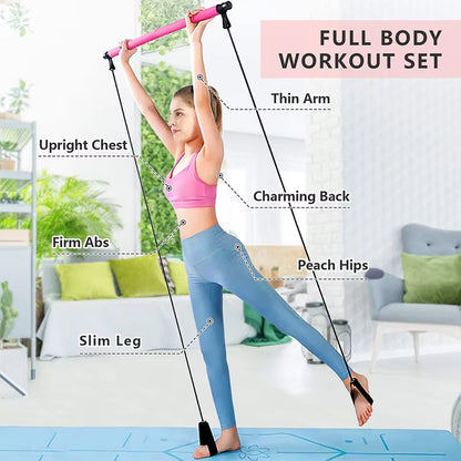 Versatile Pilates Bar Set - Enhance Your Fitness Routine with Yoga Chest Expansion and Tension Rope for Effective Stretching and Strength Training
