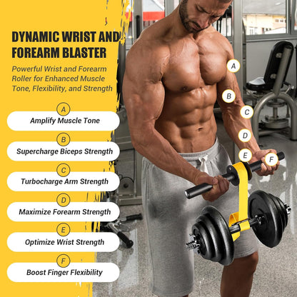 Elevate Your Strength Training with Our Ultra-Strong Forearm Strengthener and Wrist Roller – Adjustable Nylon Webbing, Quick Lock Mechanism, and Anti-Slip Grip for Maximum Performance