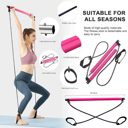 Versatile Pilates Bar Set - Enhance Your Fitness Routine with Yoga Chest Expansion and Tension Rope for Effective Stretching and Strength Training