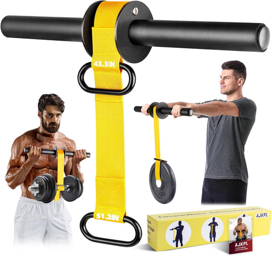 Elevate Your Strength Training with Our Ultra-Strong Forearm Strengthener and Wrist Roller – Adjustable Nylon Webbing, Quick Lock Mechanism, and Anti-Slip Grip for Maximum Performance