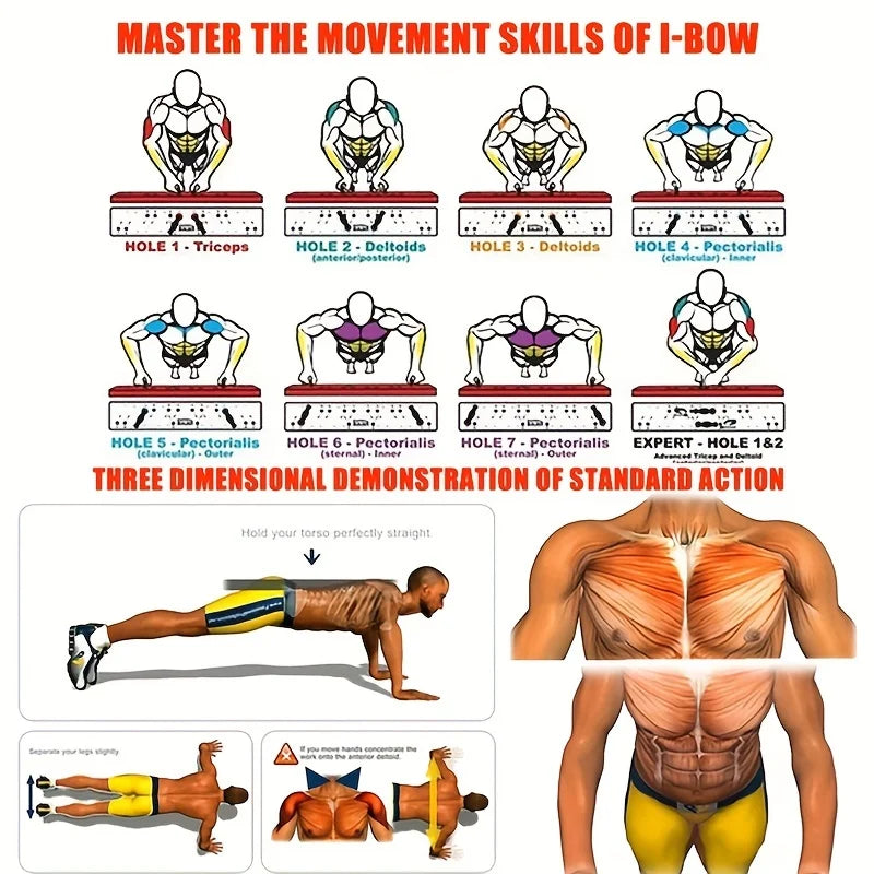 Revolutionary Push-Up Board Set - Portable, Multifunctional Fitness Equipment for Total Upper Body Strength Training