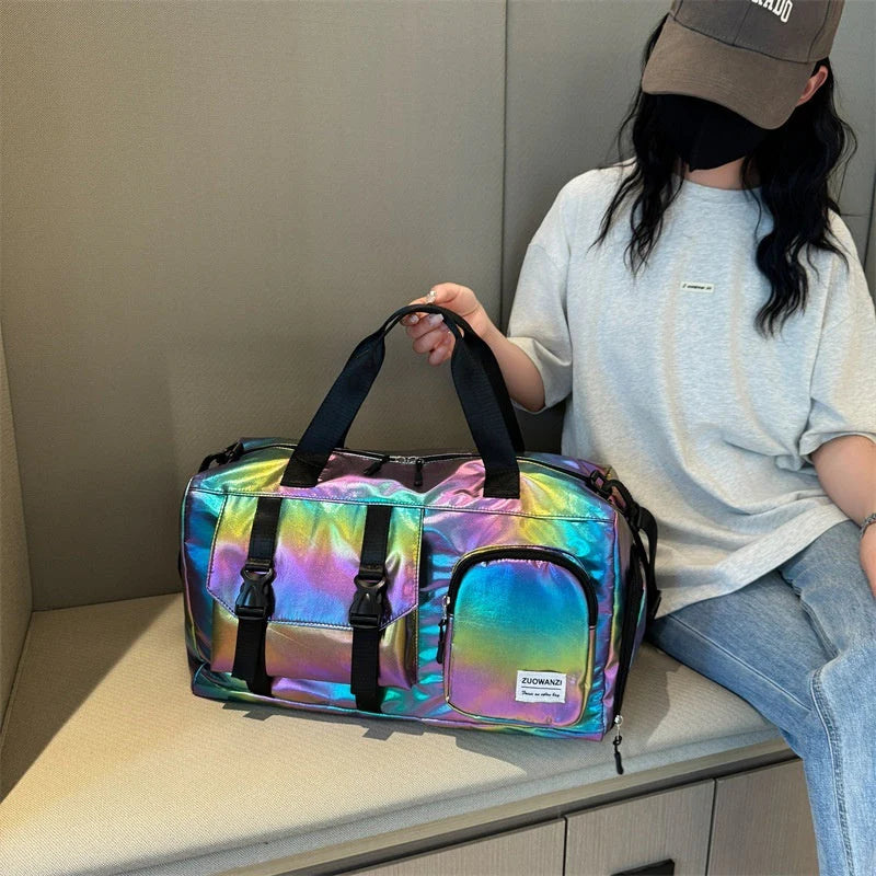 Vibrant Pearlescent Yoga Fitness Bag with Smart Dry-Wet Separation